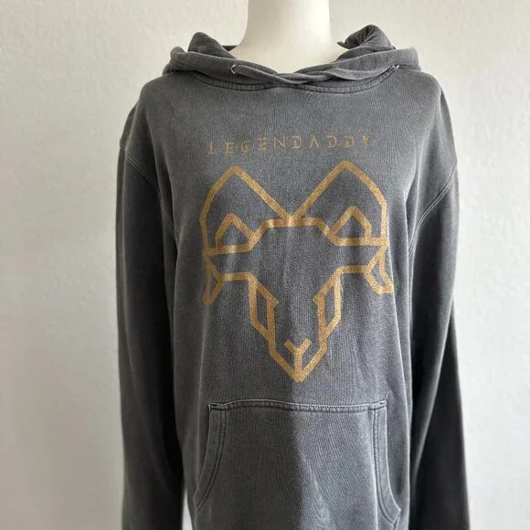 Daddy Yankee “Legendaddy” Hoodie - Medium - Charcoal Gray with Gold Print - Picture 2 of 8